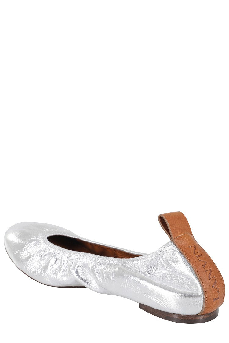 Lanvin Metallic Leather Ballerina Flats