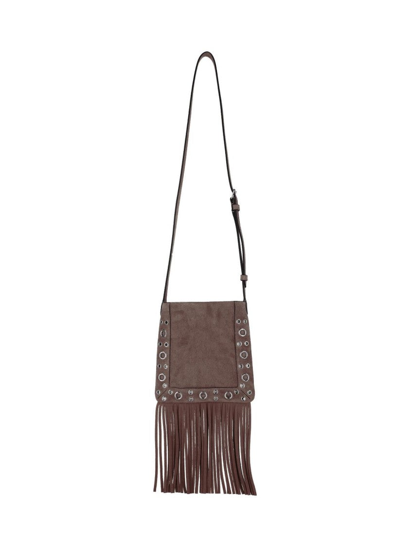 Valentino Garavani Small Dark Brown Suede Shoulder Bag