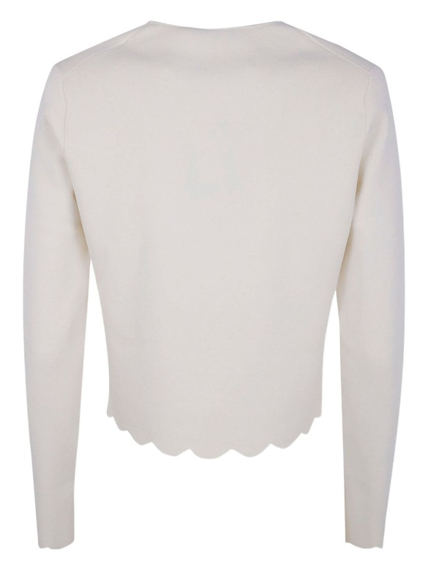 Twin-Set Cropped White Cardigan