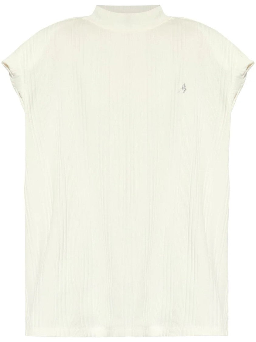 The Attico Logo-Raised Ribbed Top