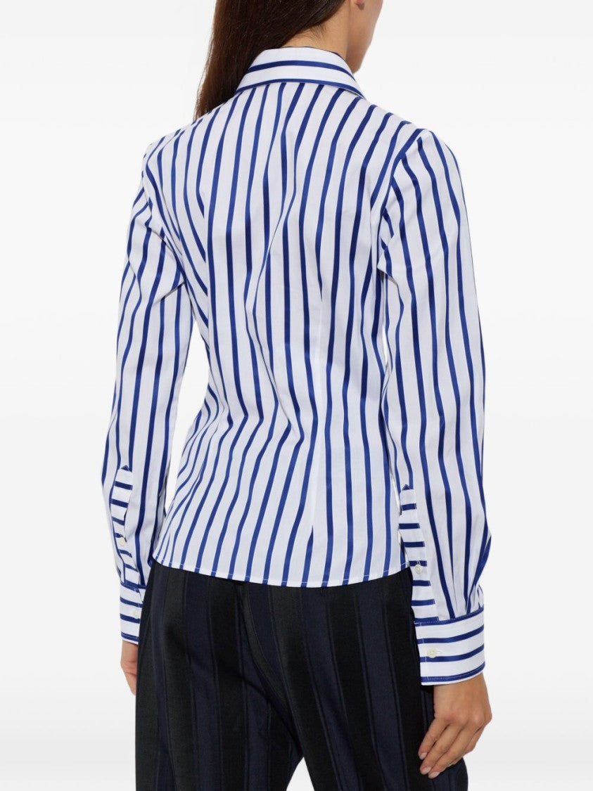 Vivienne Westwood Crisp White Bold Blue Striped Button-Down Top