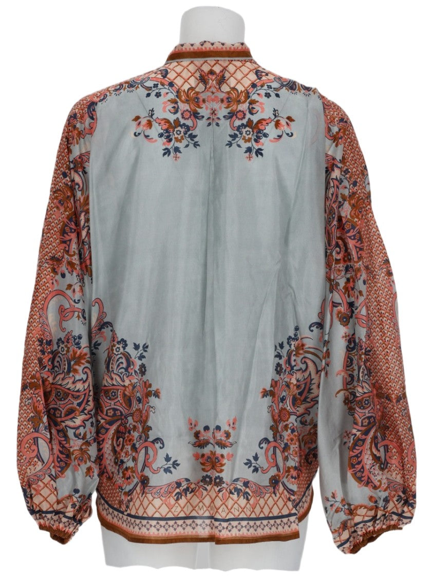 Zimmermann Aster Intricate Floral Silk Blouse