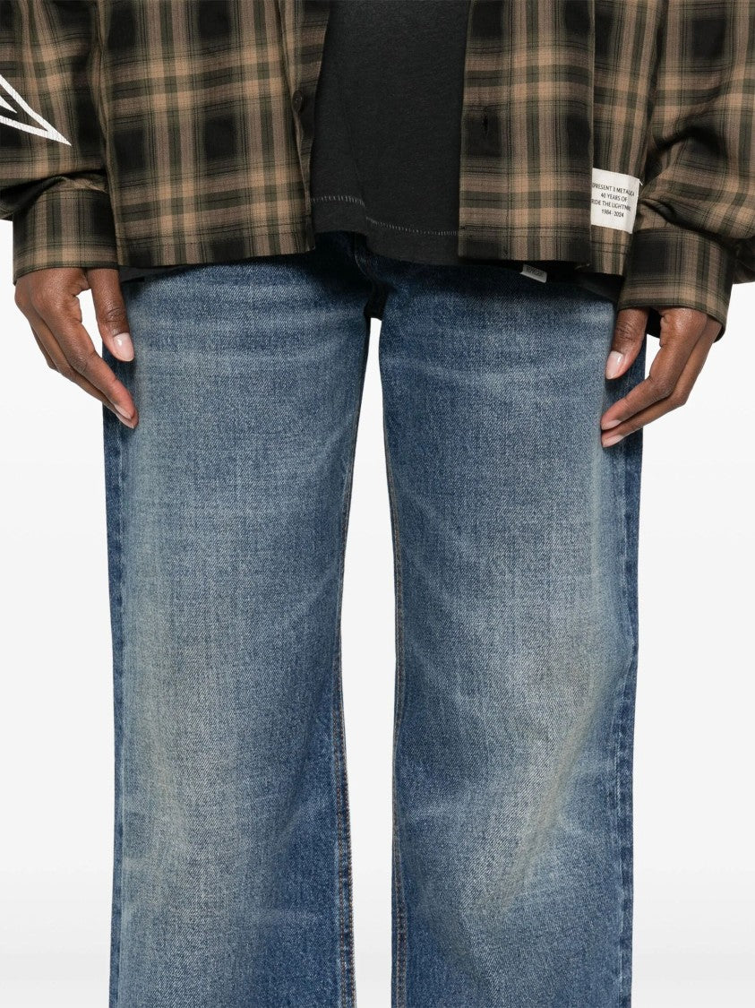Haikure Blue Faded Wash Denim Jeans