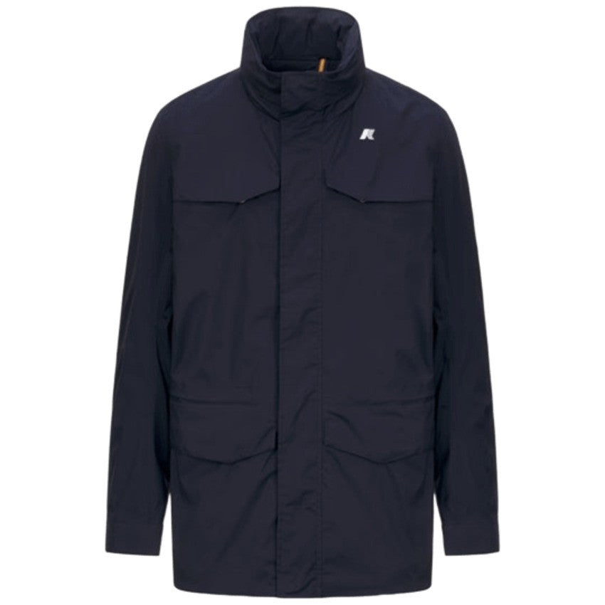 K-Way Blue Nylon Cotton Lined Jacket