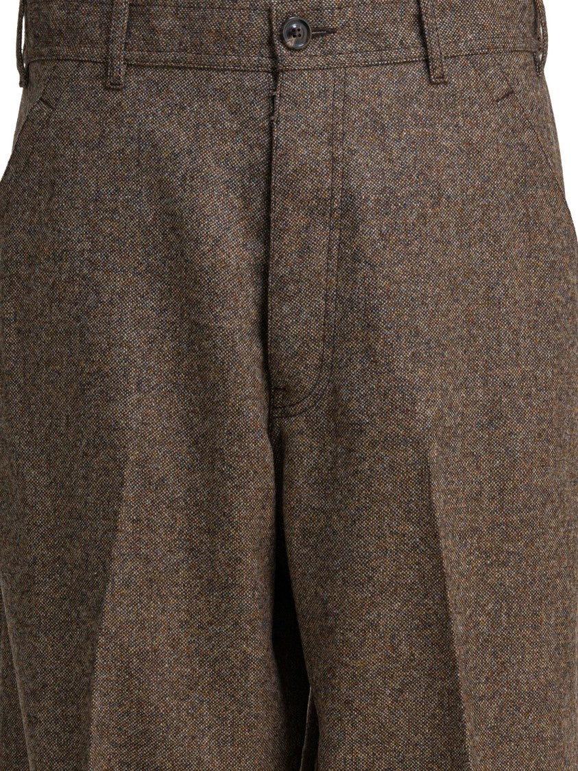 Maison Margiela Wide-Leg Wool Pants With Low Waist