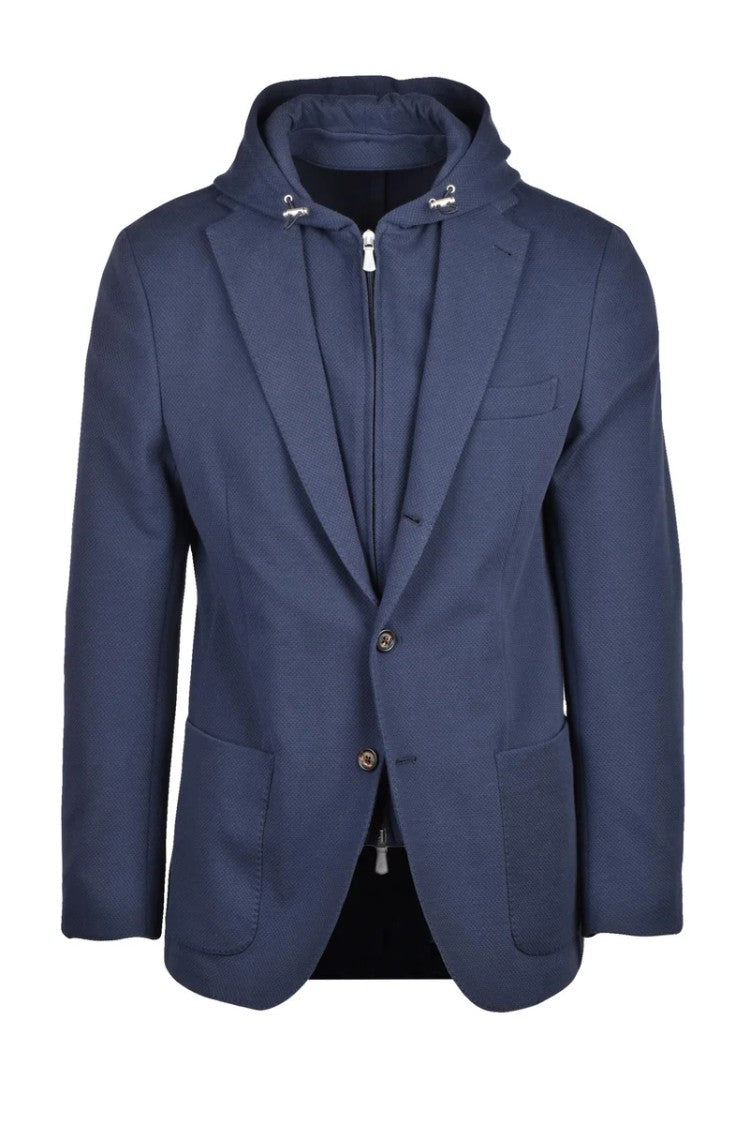 Eleventy Men's Jacket Blue With Bib