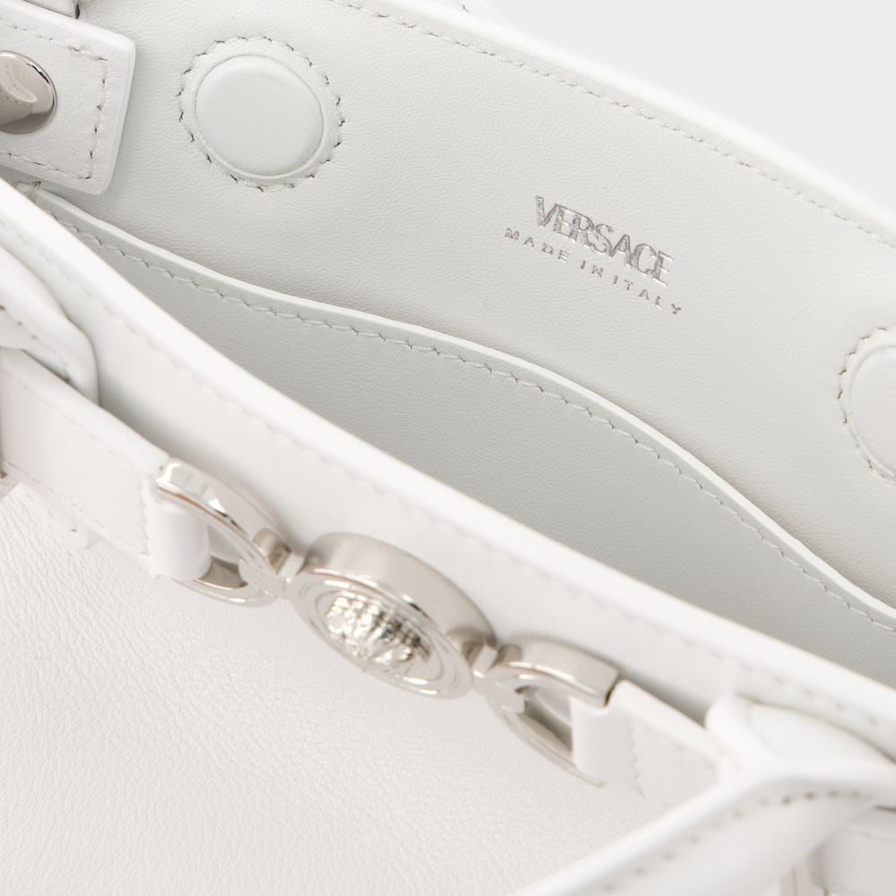 Versace Small Tote Bag - Leather - White