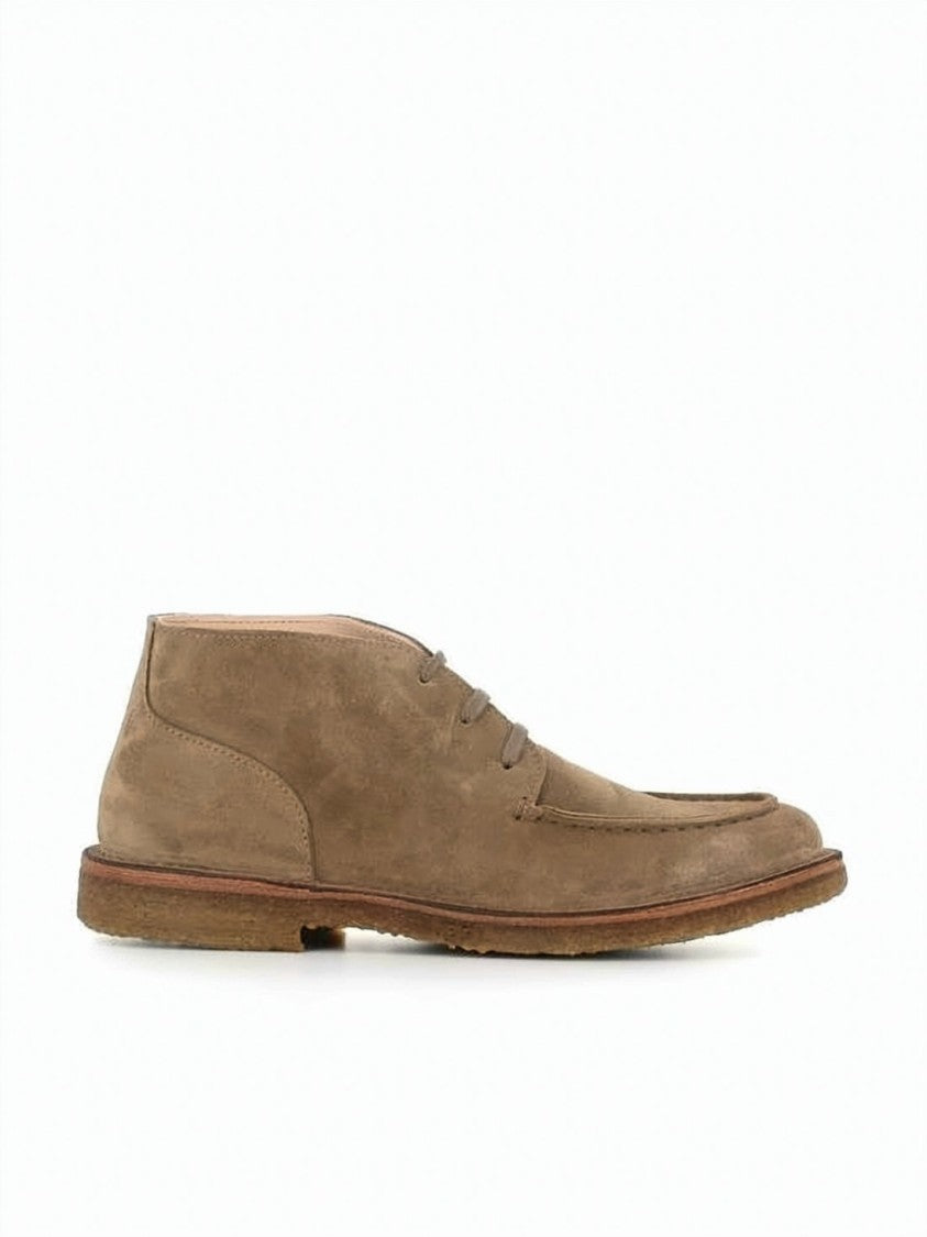 Astorflex Suede Loafers With Moccasin Toe And Lace-Up Detail