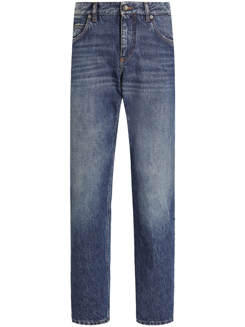 Dolce & Gabbana Denim Trousers With Classic Blue Wash