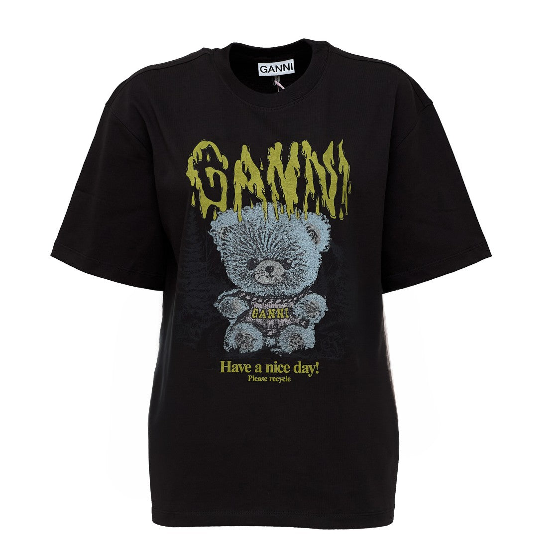 Ganni Forest Teddy Heavy Cotton T-Shirt