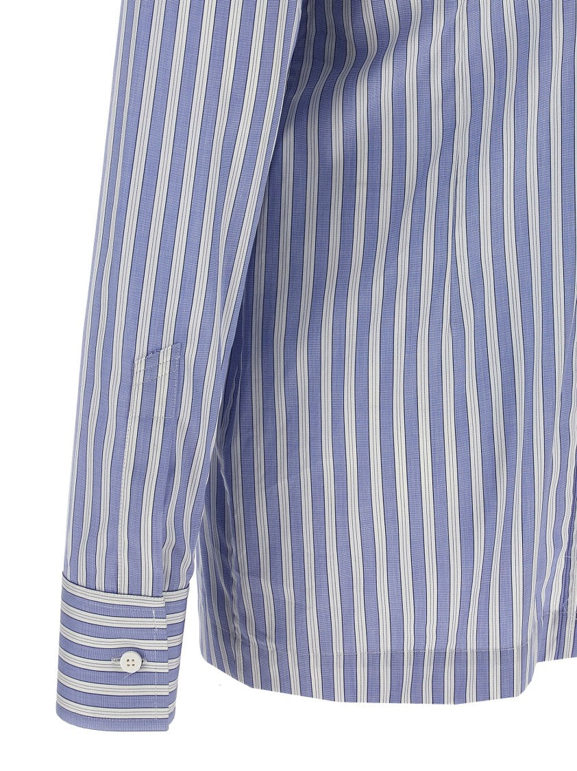 The Attico Striped Cotton Shirt With Classic Collar