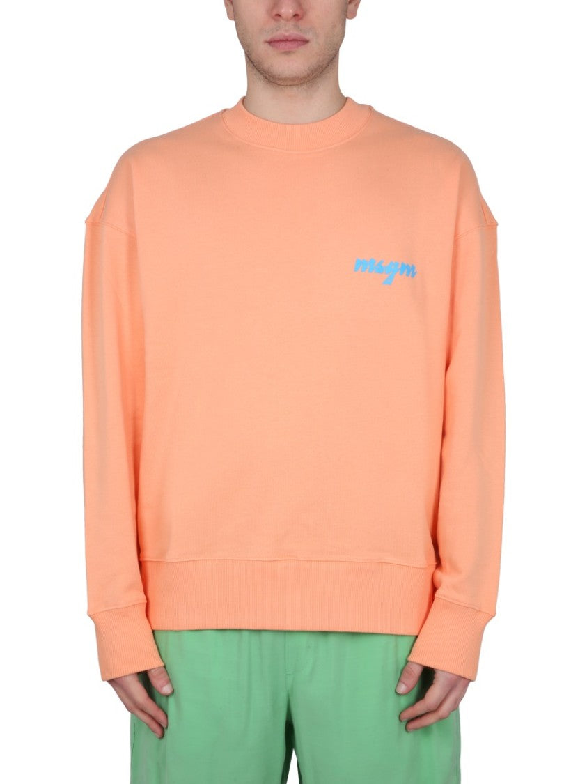 Msgm Crewneck Sweatshirt With Logo