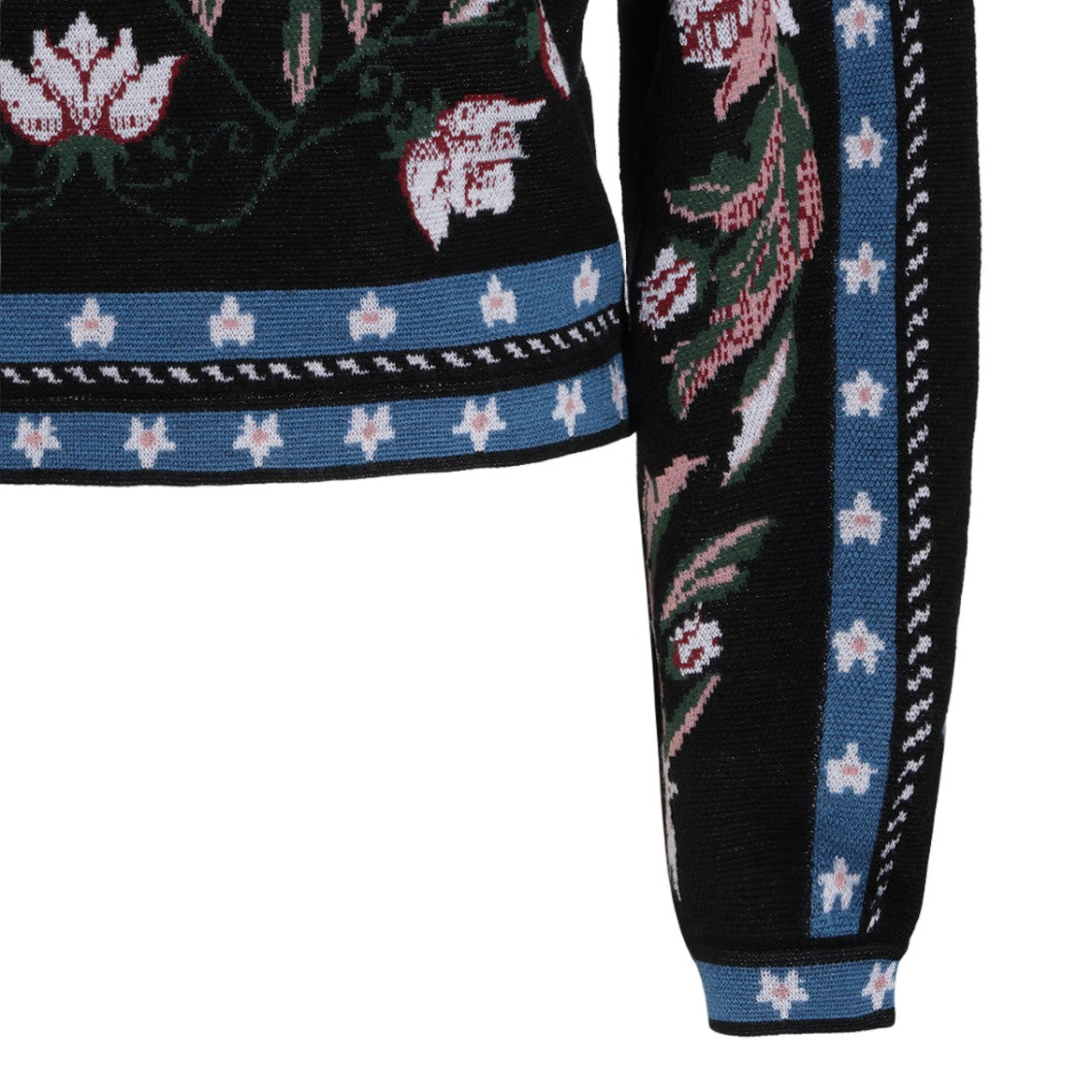 Farm Rio Floral V-Neck Yoke Sweater