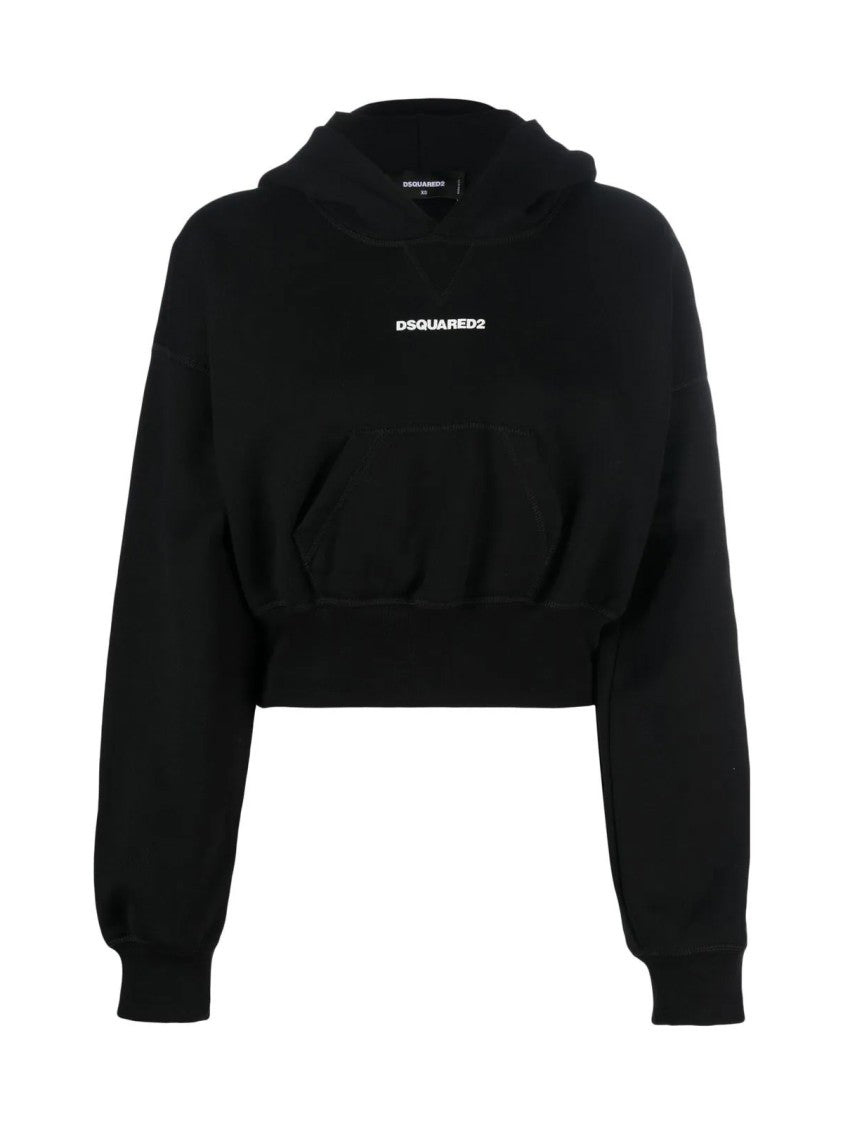 Dsquared2 Attached Cap Cropped Hoodie