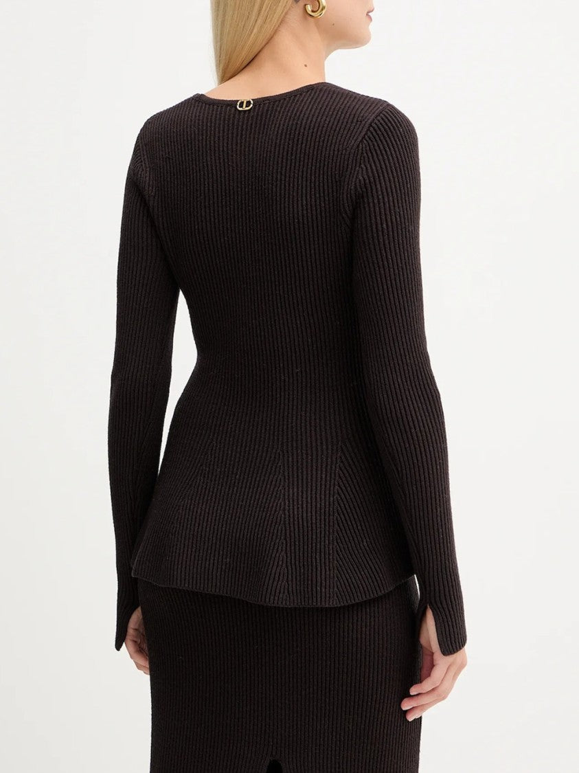 Twin-Set Refined Tailored Sweater With Smooth Structure