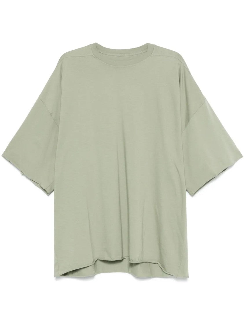 Rick Owens Relaxed-Fit Green Cotton T-Shirt With Crew Neckline