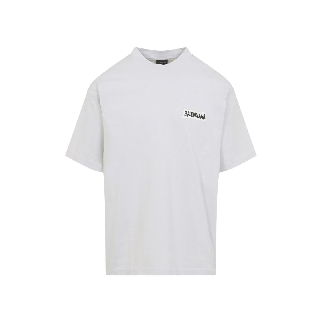 Balenciaga Graphic Text White Short-Sleeve T-Shirt