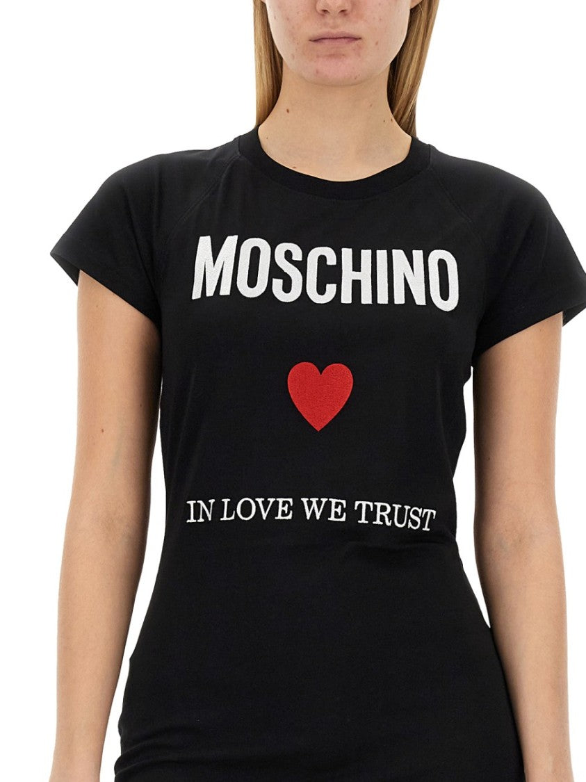 Moschino Fitted Mini Dress With Heart Graphic