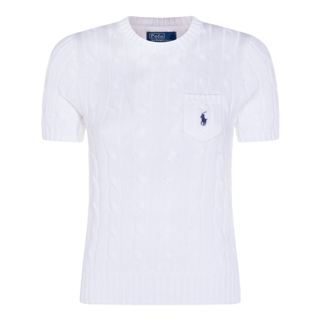 Polo Ralph Lauren Classic White Sweater With Ribbed Hemline And Cuffs