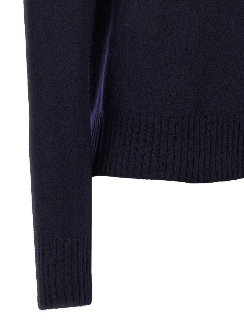 Jil Sander Crewneck Wool Sweater With Cuffed Sleeves