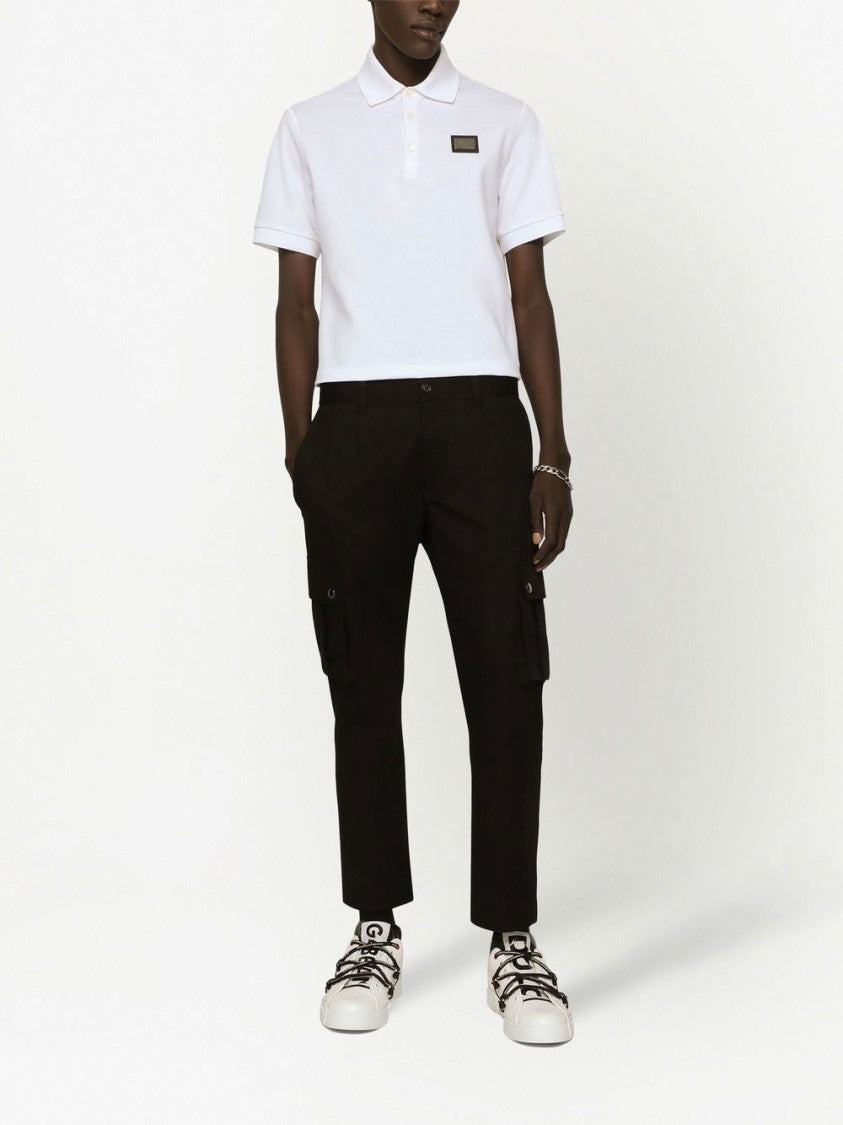 Dolce & Gabbana White Classic Patch Polo Shirt