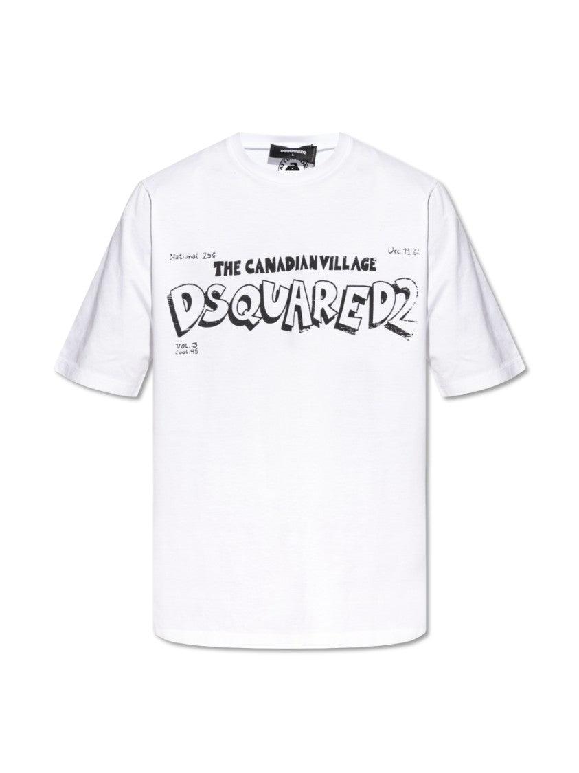 Dsquared2 Skater Fit Canadian Village Logo T-Shirt