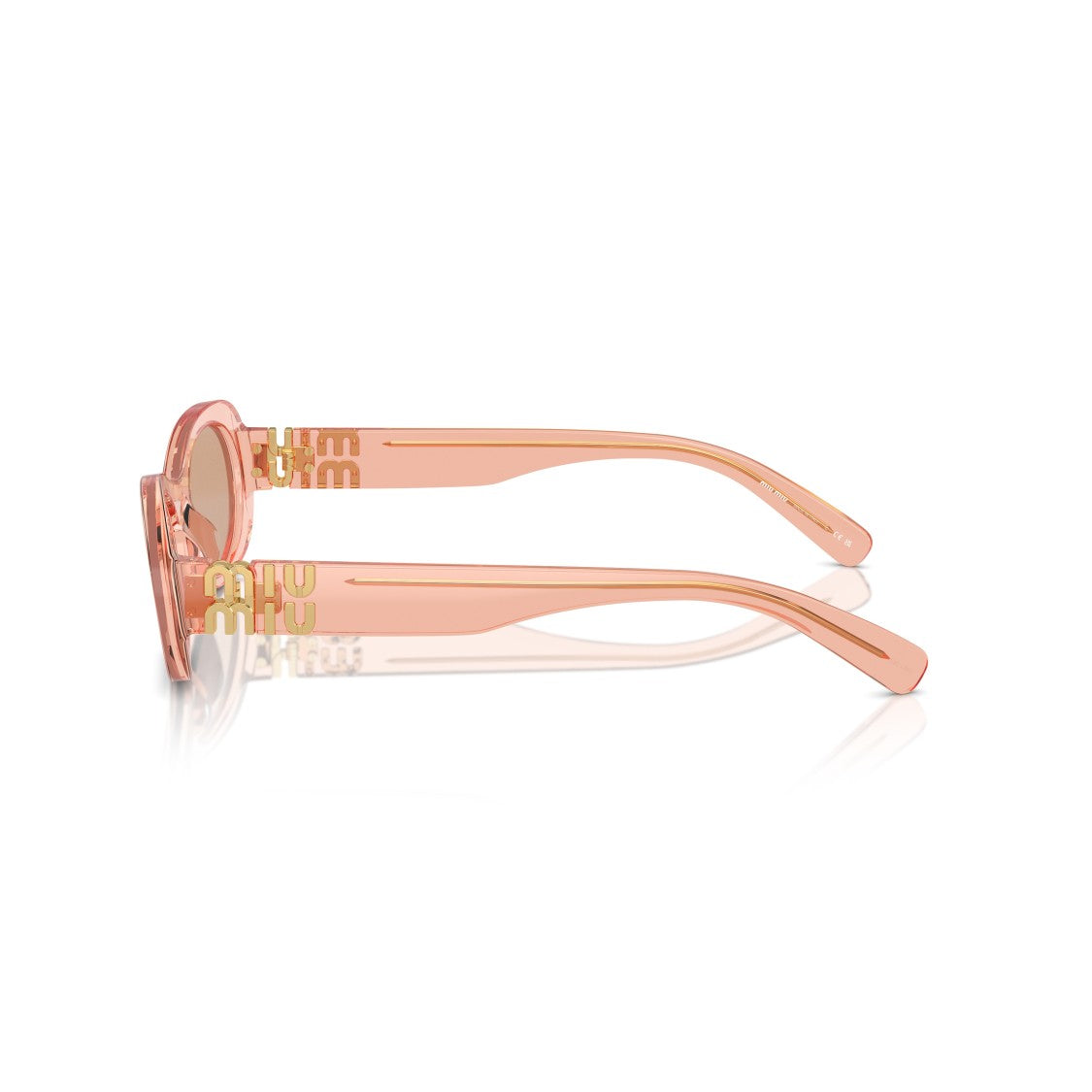 Miu Miu 0Mu 06Zs Translucent Acetate Oval Sunglasses