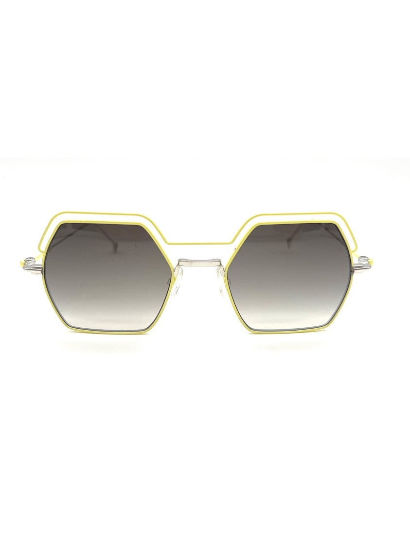 Anne & Valentine Yellow/Orange Socotra Geometric Hexagonal Sunglasses
