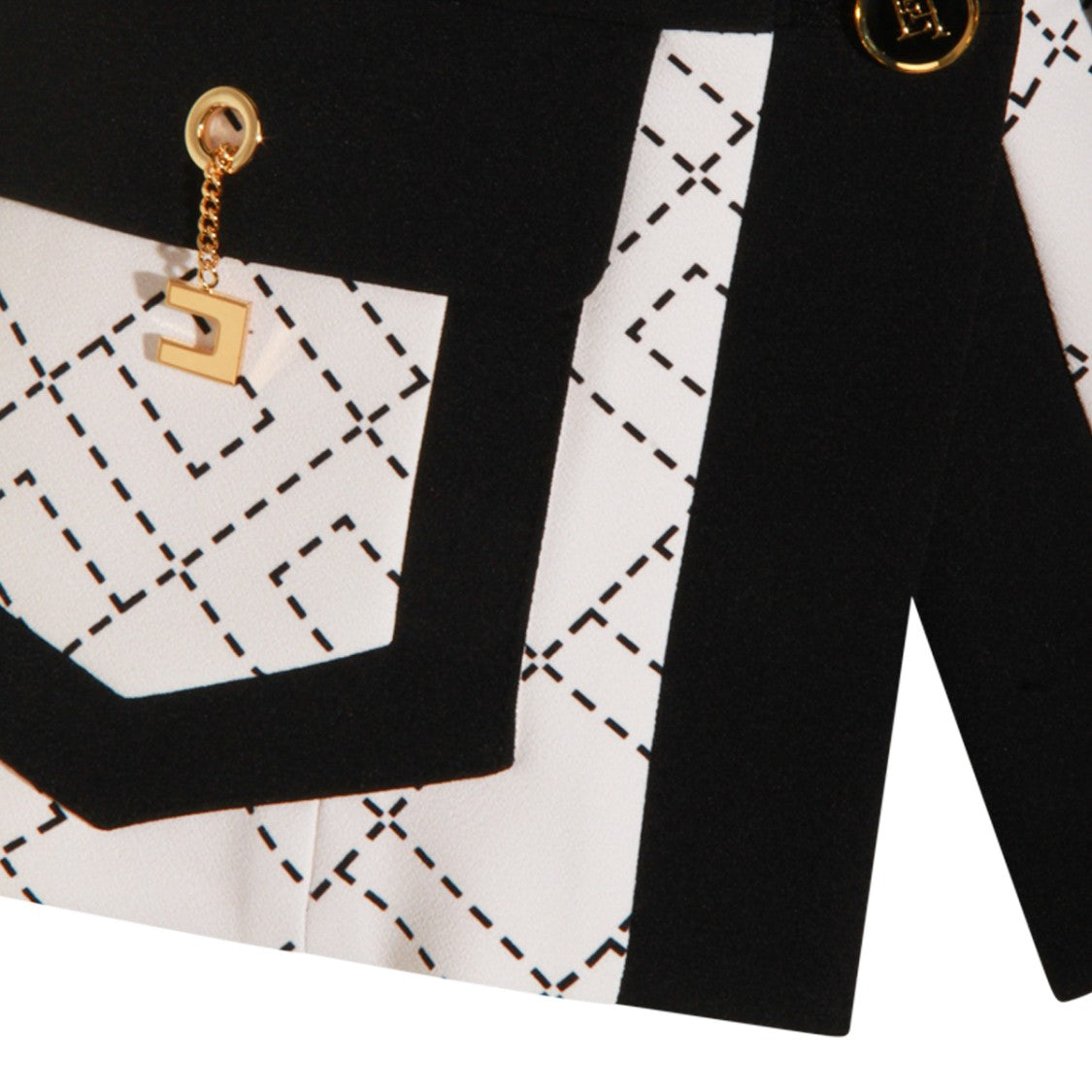 Elisabetta Franchi White And Black Blazer