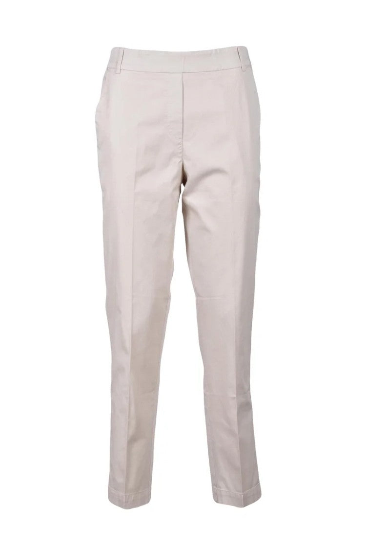 Kiltie Beige Kiltie Trousers With Tailored Mid-Rise Fit