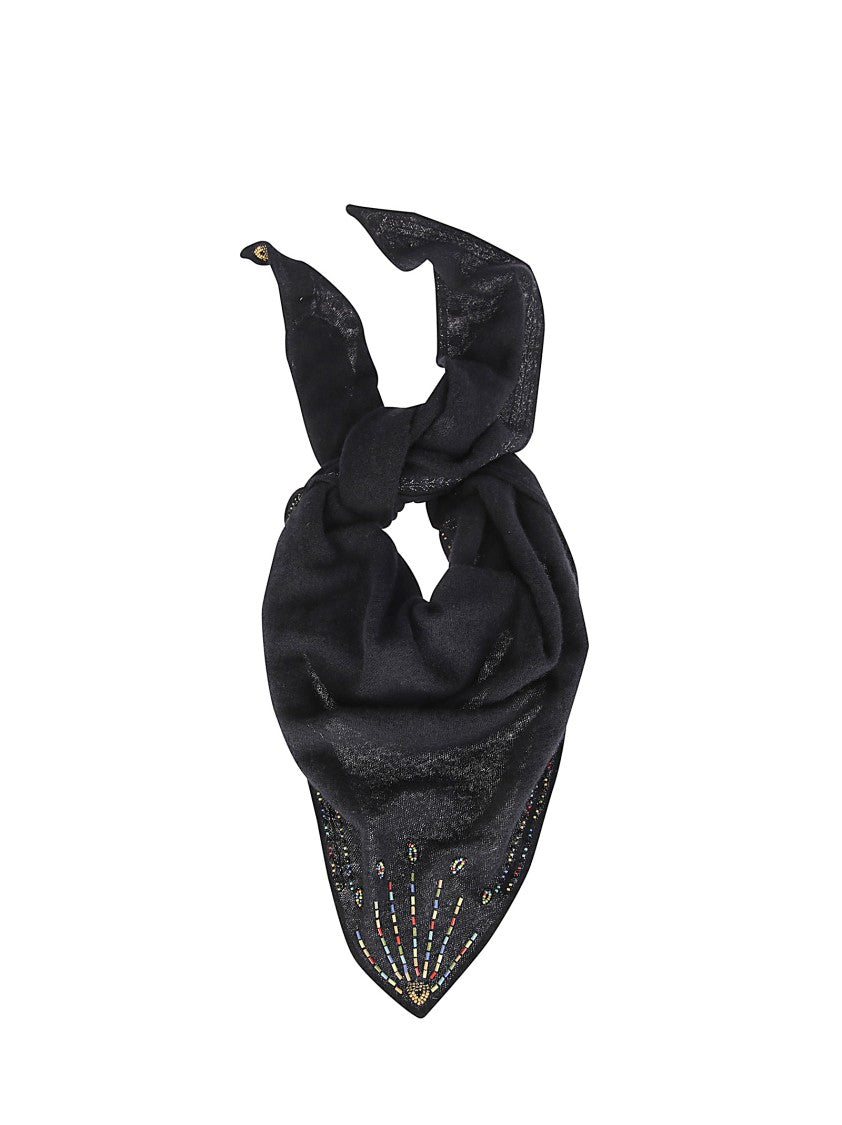 Faliero Sarti Cashmere Triangle Scarf With Bead Embellishments
