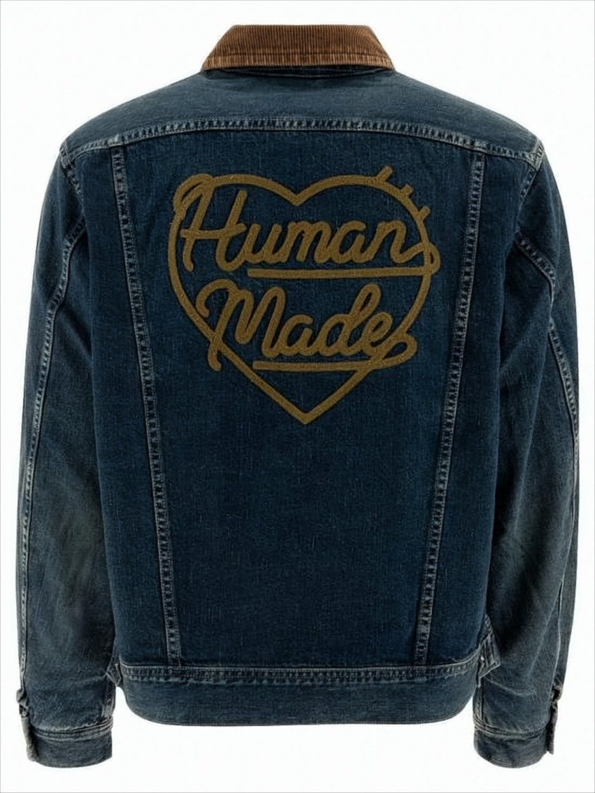 Humanmade Medium-Dark Wash Denim Jacket With Corduroy Collar