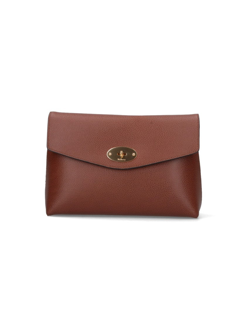 Mulberry "Darley" Make-Up Pouch In Brown Calfskin