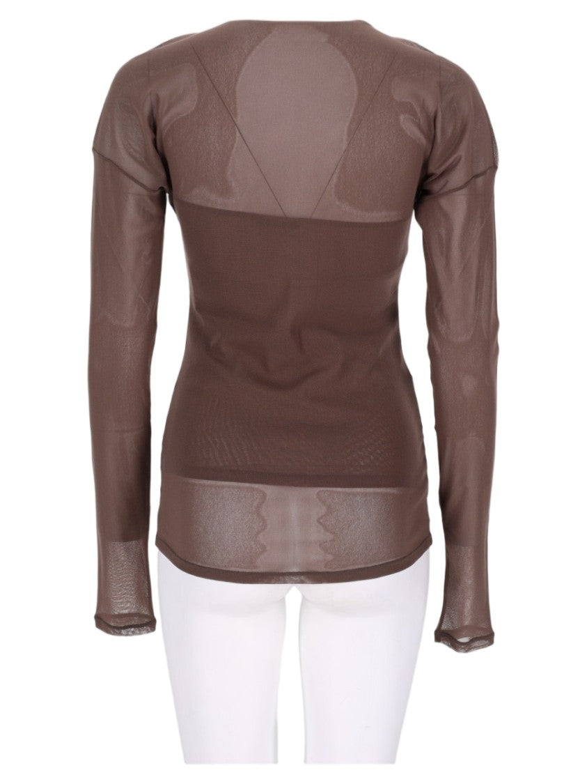 Lemaire Sheer Long-Sleeved Fitted Polyamide Top