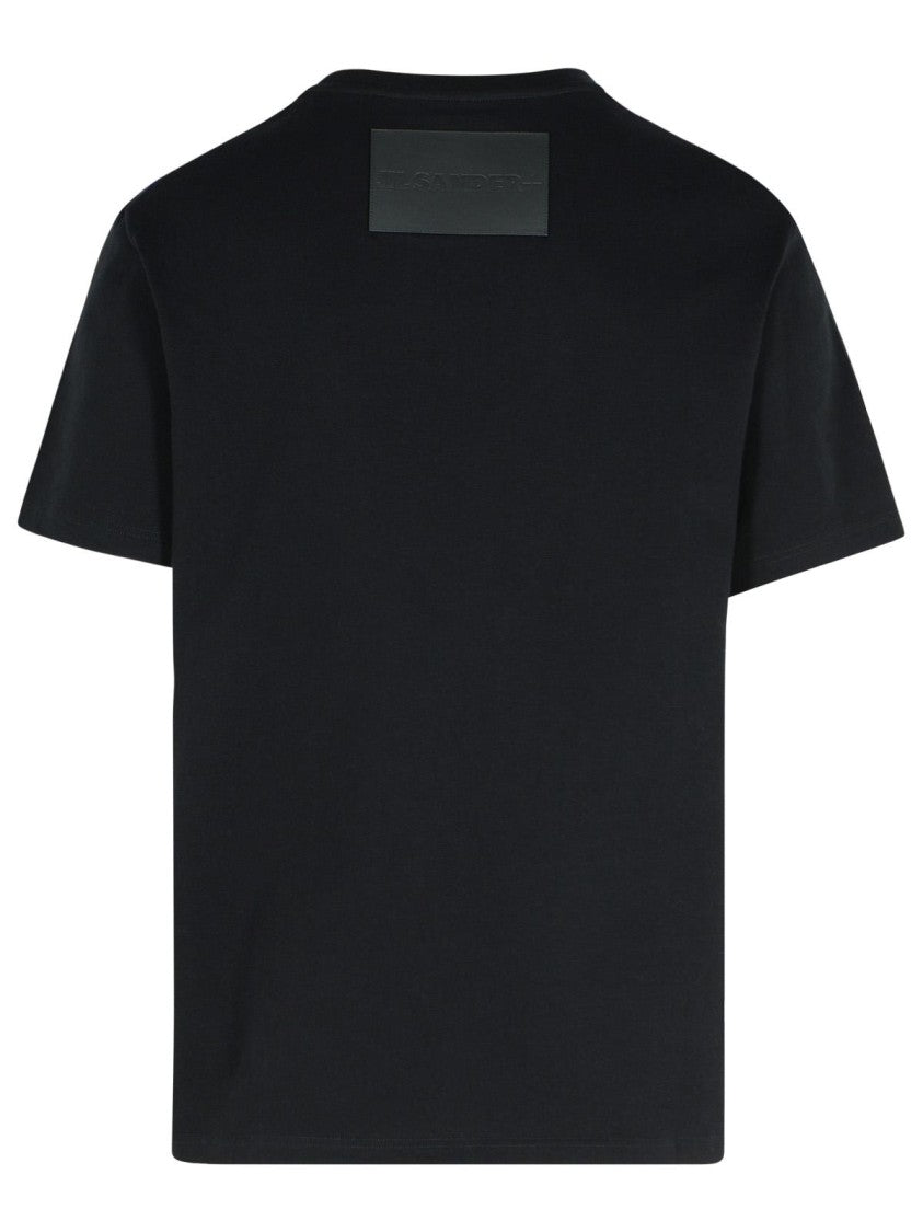 Jil Sander Black T-Shirt With Ribbed Neckline