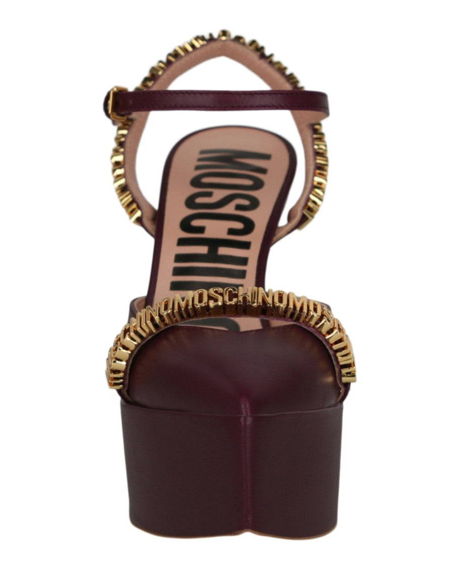 Moschino Logo Lettering Ankle Strap Pumps