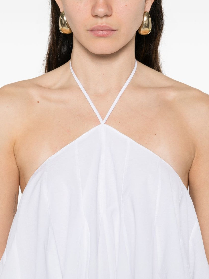 Jacquemus White Layered Asymmetric Open Back Dress