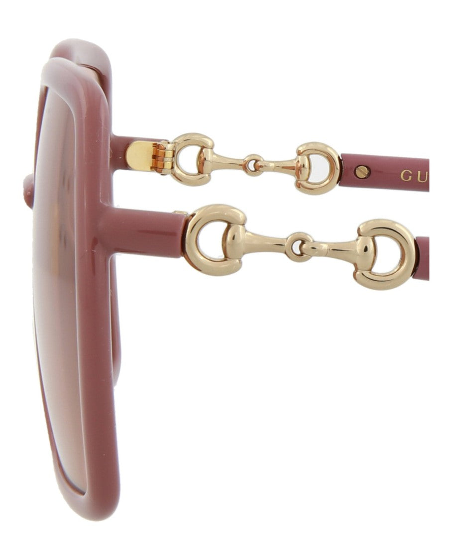 Gucci Square-Frame Injection Sunglasses With Gold-Tone Accents