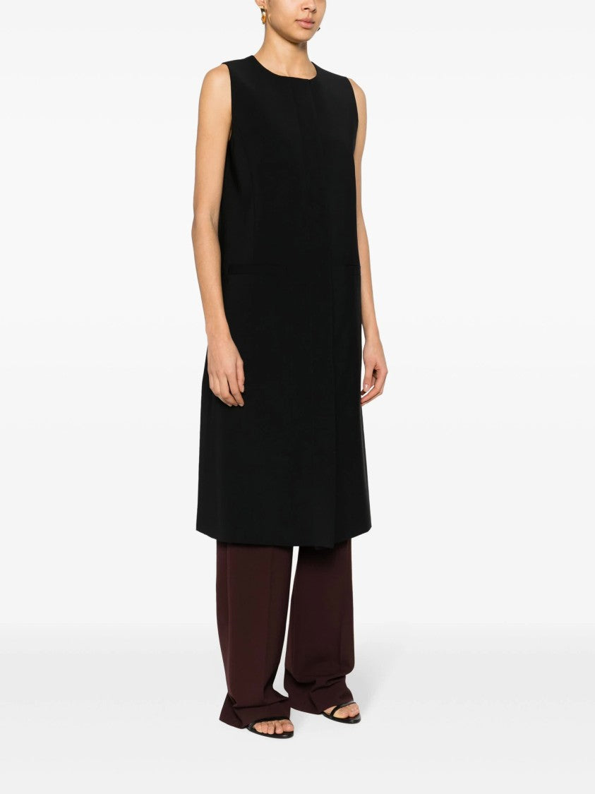 Alberta Ferretti Black Gilet Sleeveless Long Wool Gilet