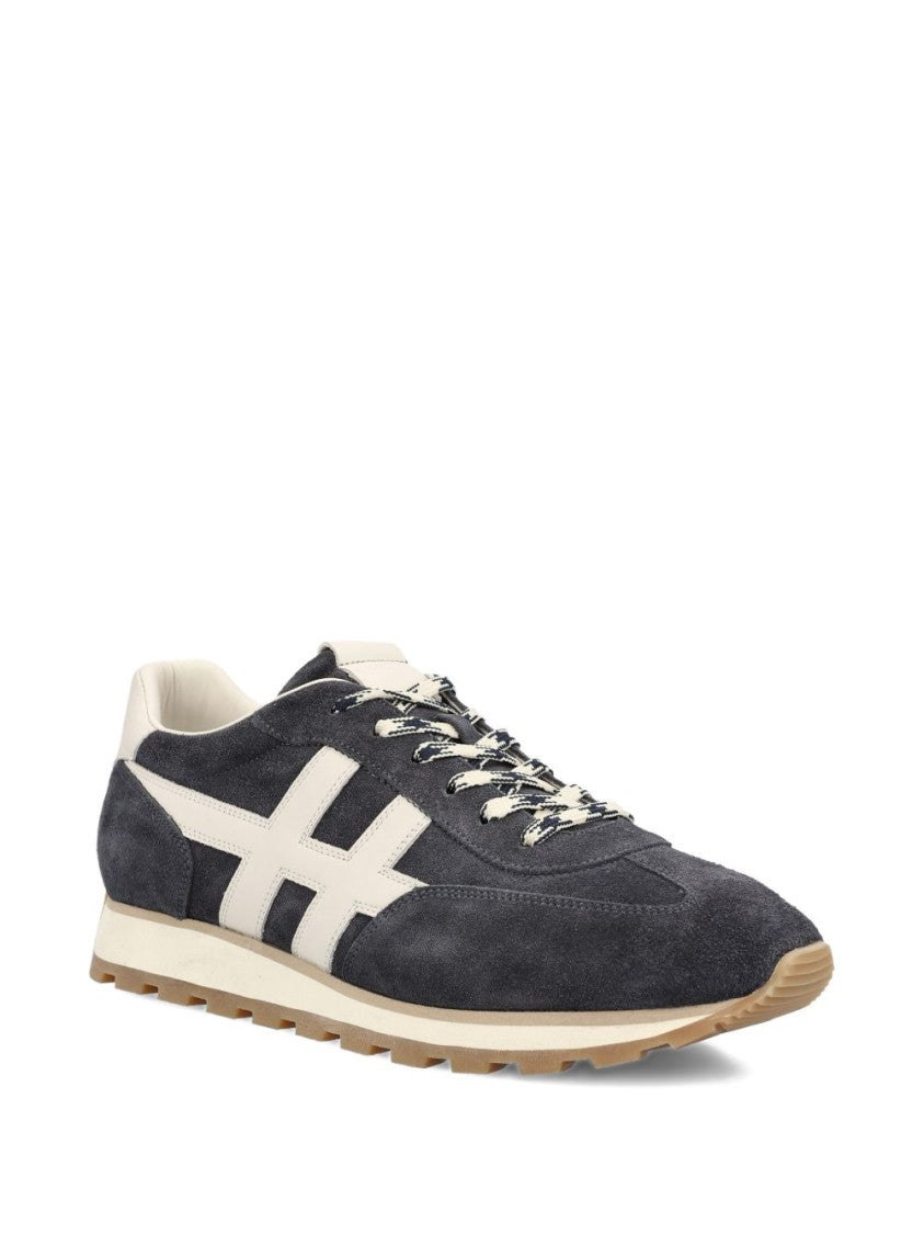 Hogan Two-Tone Grey Suede Sneakers
