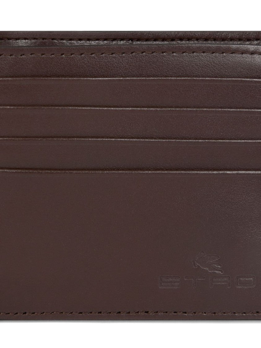 Etro Bifold Wallet With Paisley Jacquard Canvas