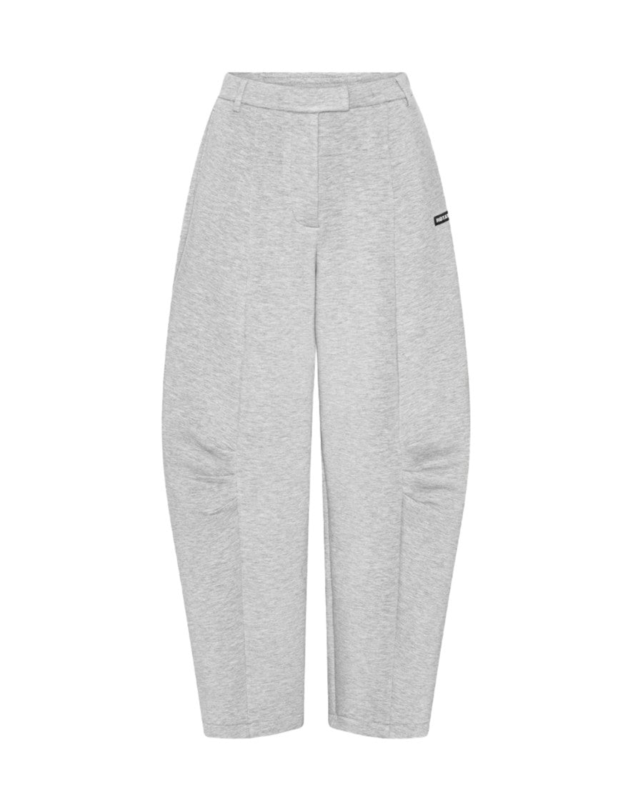 Rotate Cargo Scuba Light Grey Melange Trousers With Vertical Seams