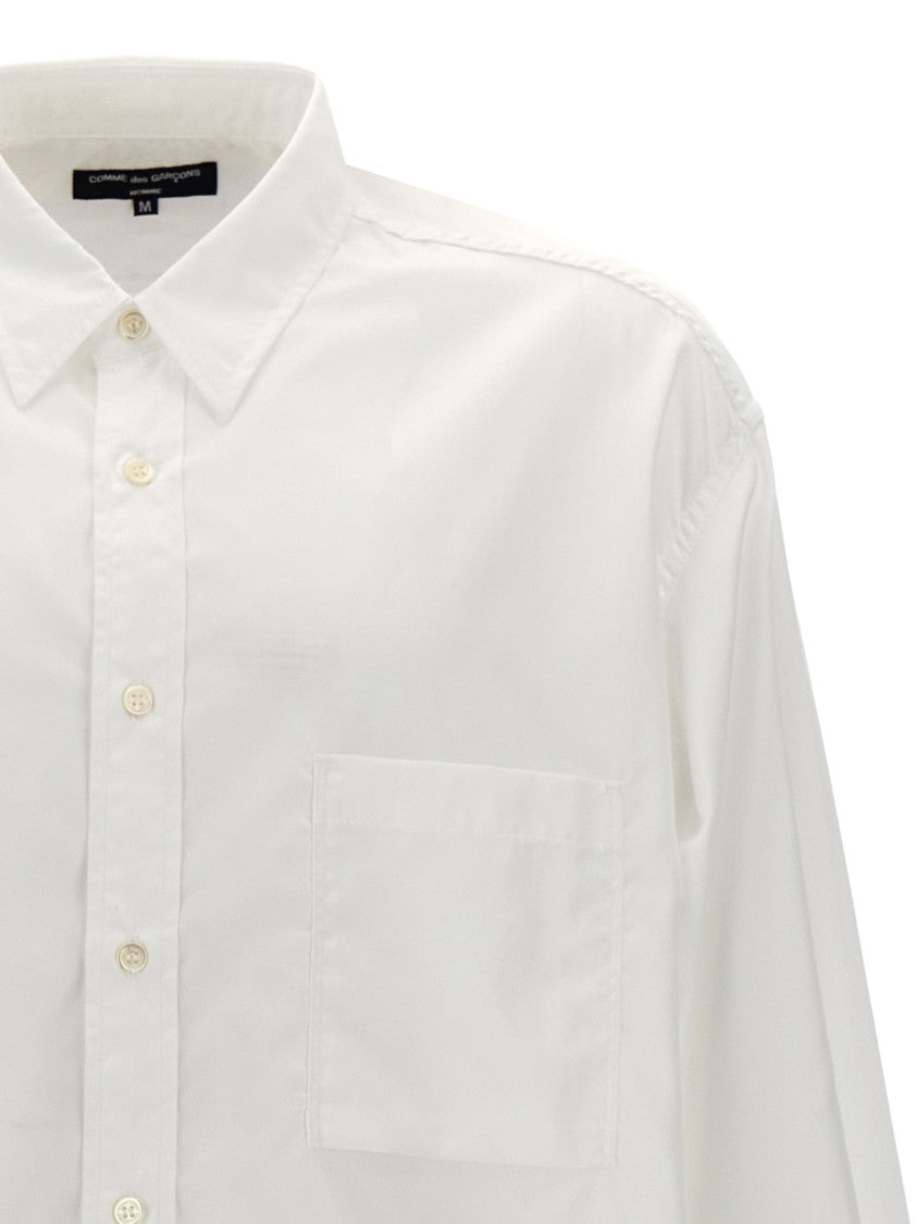 Comme Des Garçons Embroidered Logo Cotton Shirt With Classic Fit