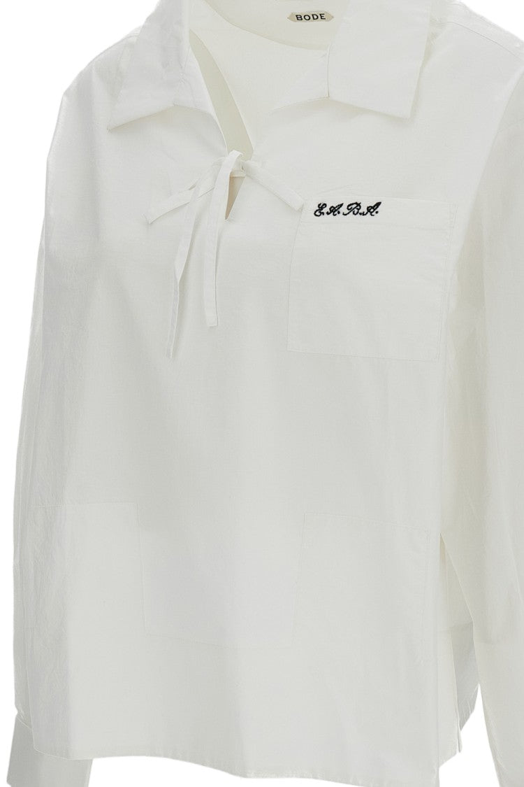 Bode New York White Cotton Maze Long Sleeve Shirt