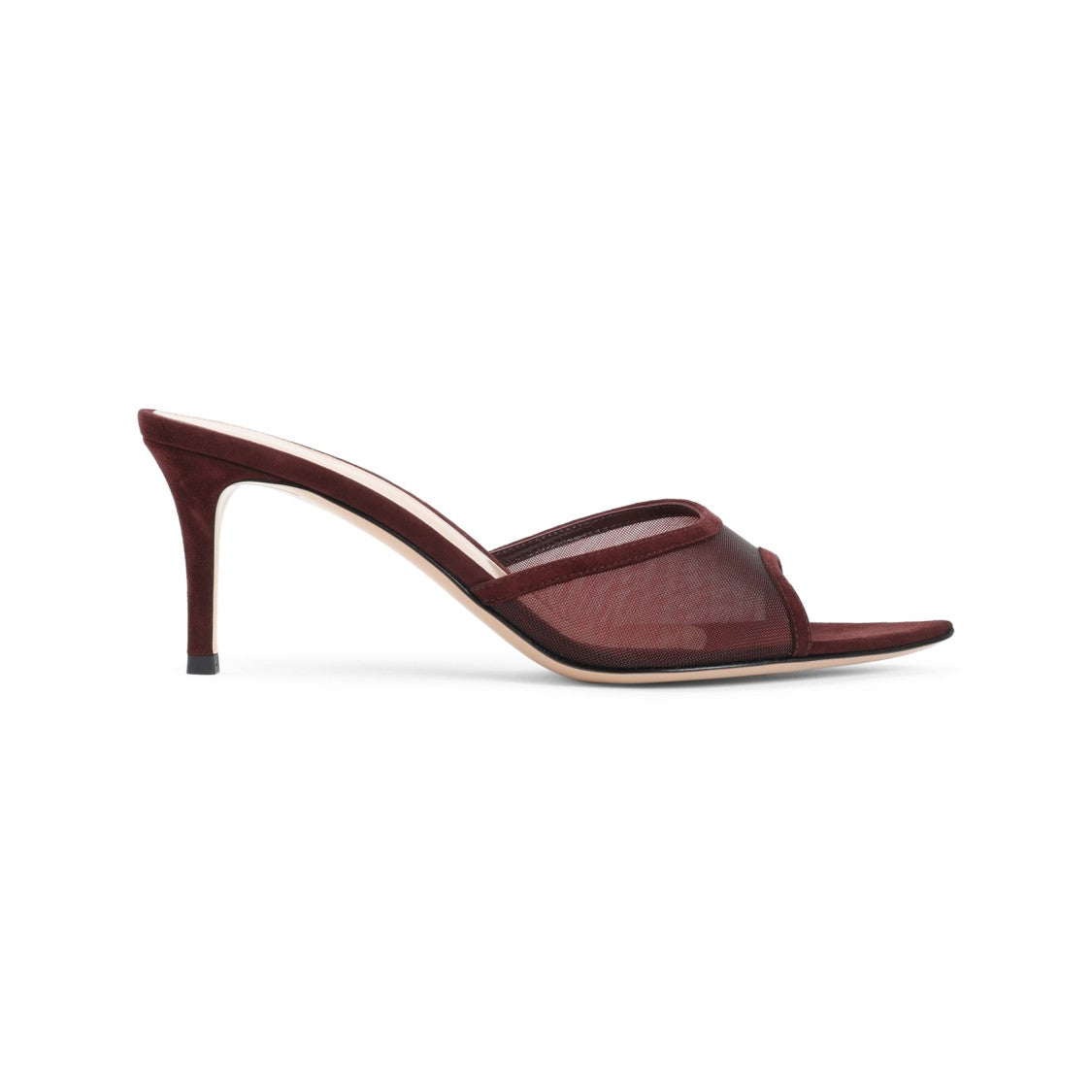 Gianvito Rossi Elle 70 Mules With Tonal Mesh Band