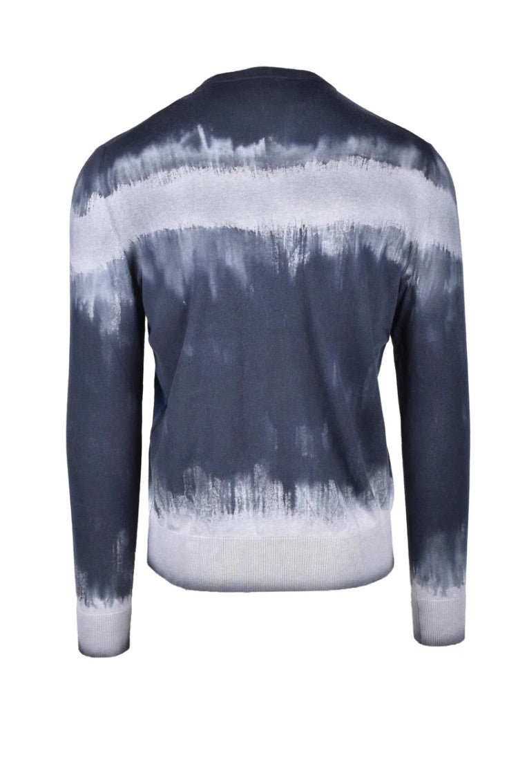 Ballantyne Tie-Dye Knit Sweater With Argyle Detail