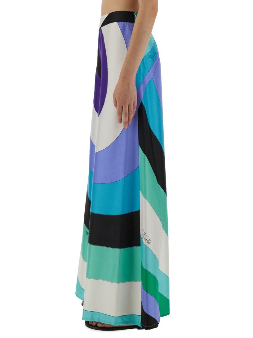 Pucci Maxi Pants With Iris Print
