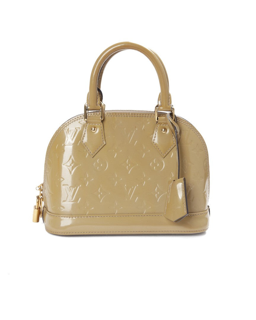 Louis Vuitton Alma Bb Patent Leather Olive Green