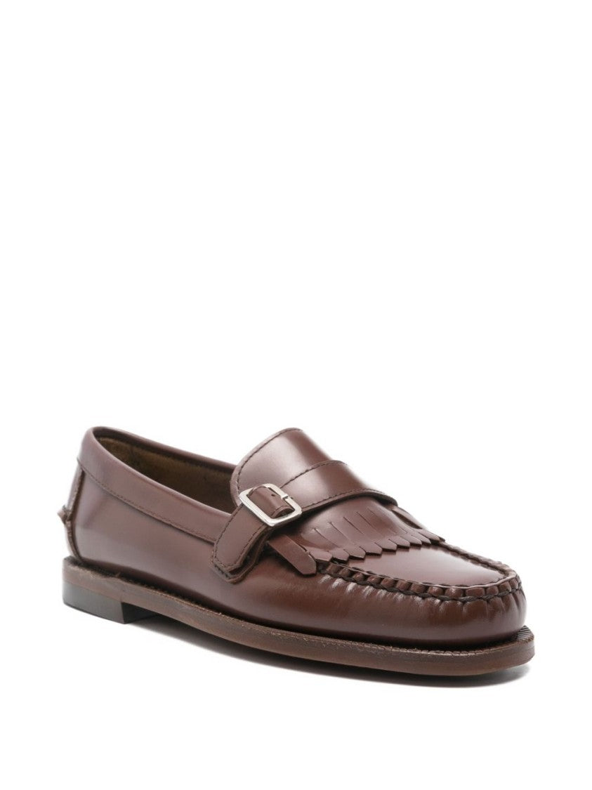 Sebago Moccasin-Toe Leather Loafers With Decorative Strap