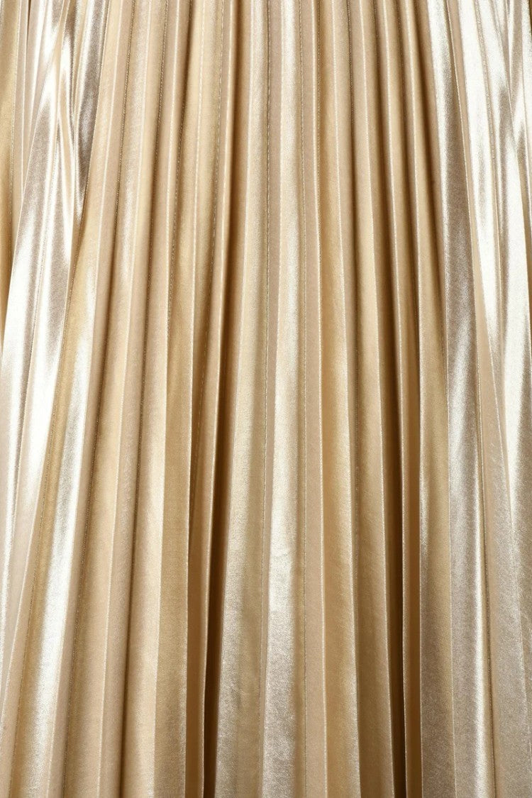 Lauren Ralph Lauren Pleated Maxi Skirt - Gold